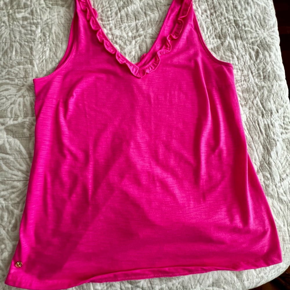 Lilly Pulitzer Bright Pink Ruffled Camisole